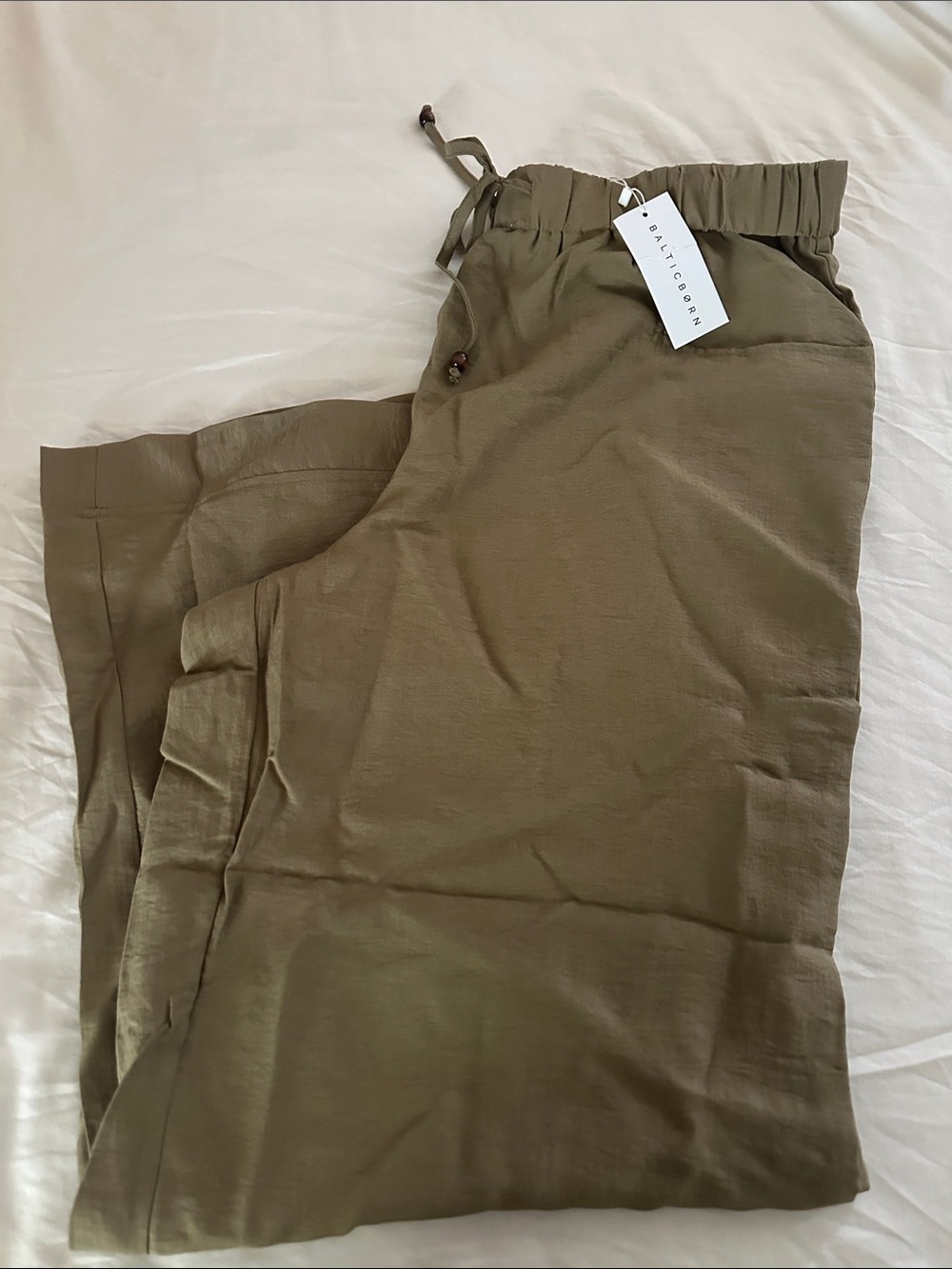 Baltic Born Olive Wide-Leg Drawstring Pants